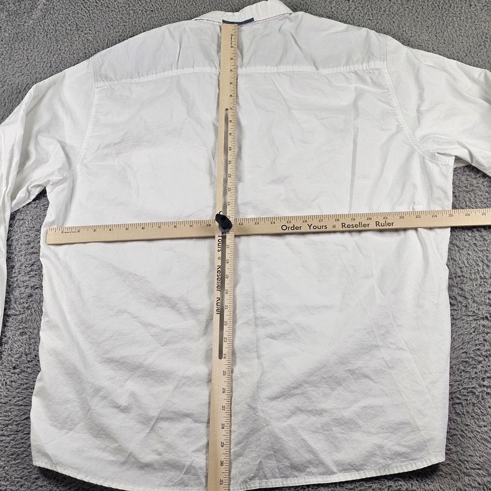 Carbon2cobalt Shirt Mens 2XL White Cotton Button Up Long Sleeve Chambray Casual - Picture 10 of 13